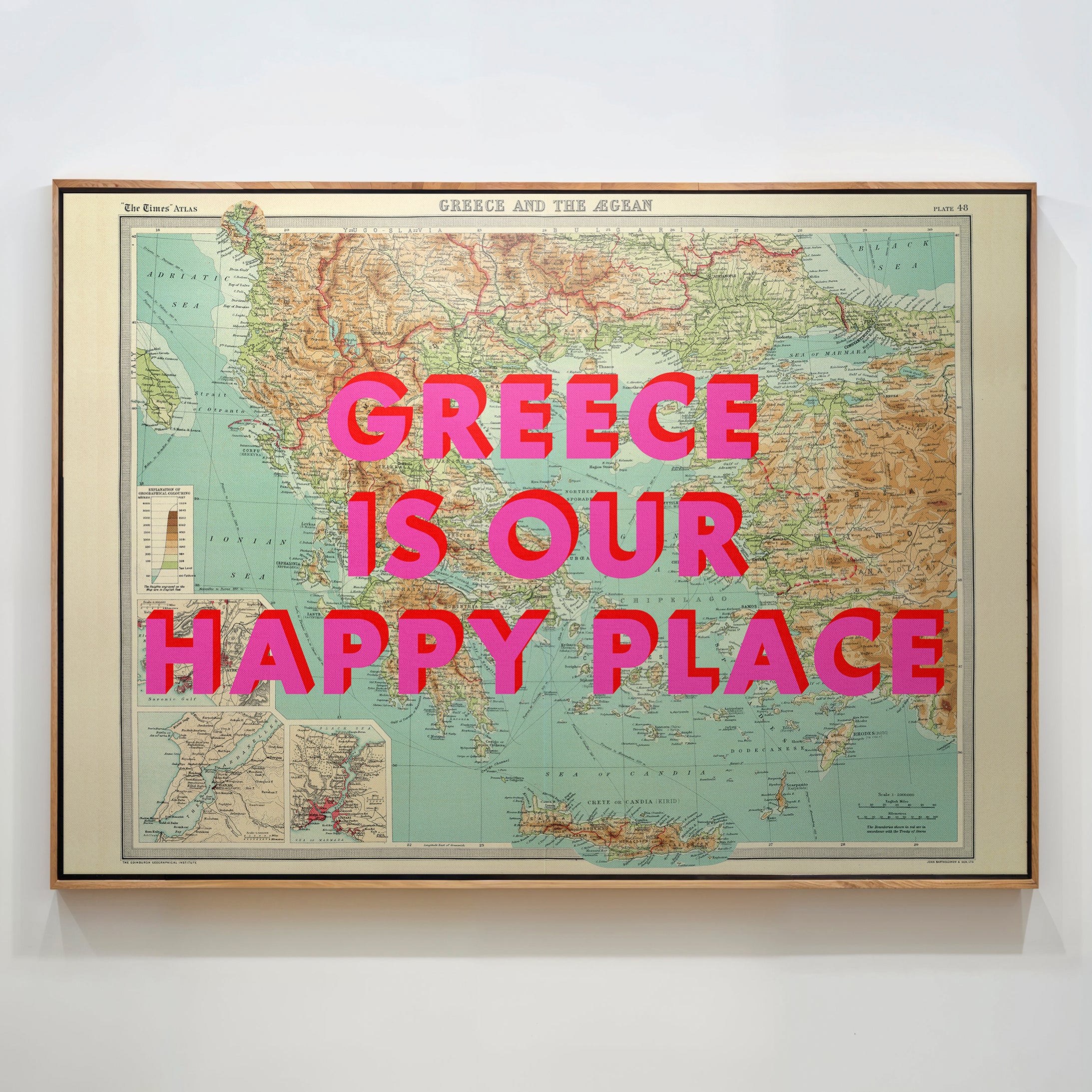 Greece Pop Art Map Print (landscape)