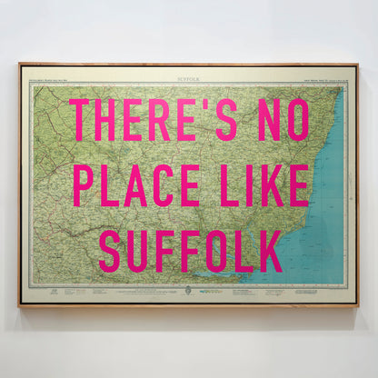 Suffolk Pop Art Map Print (landscape)