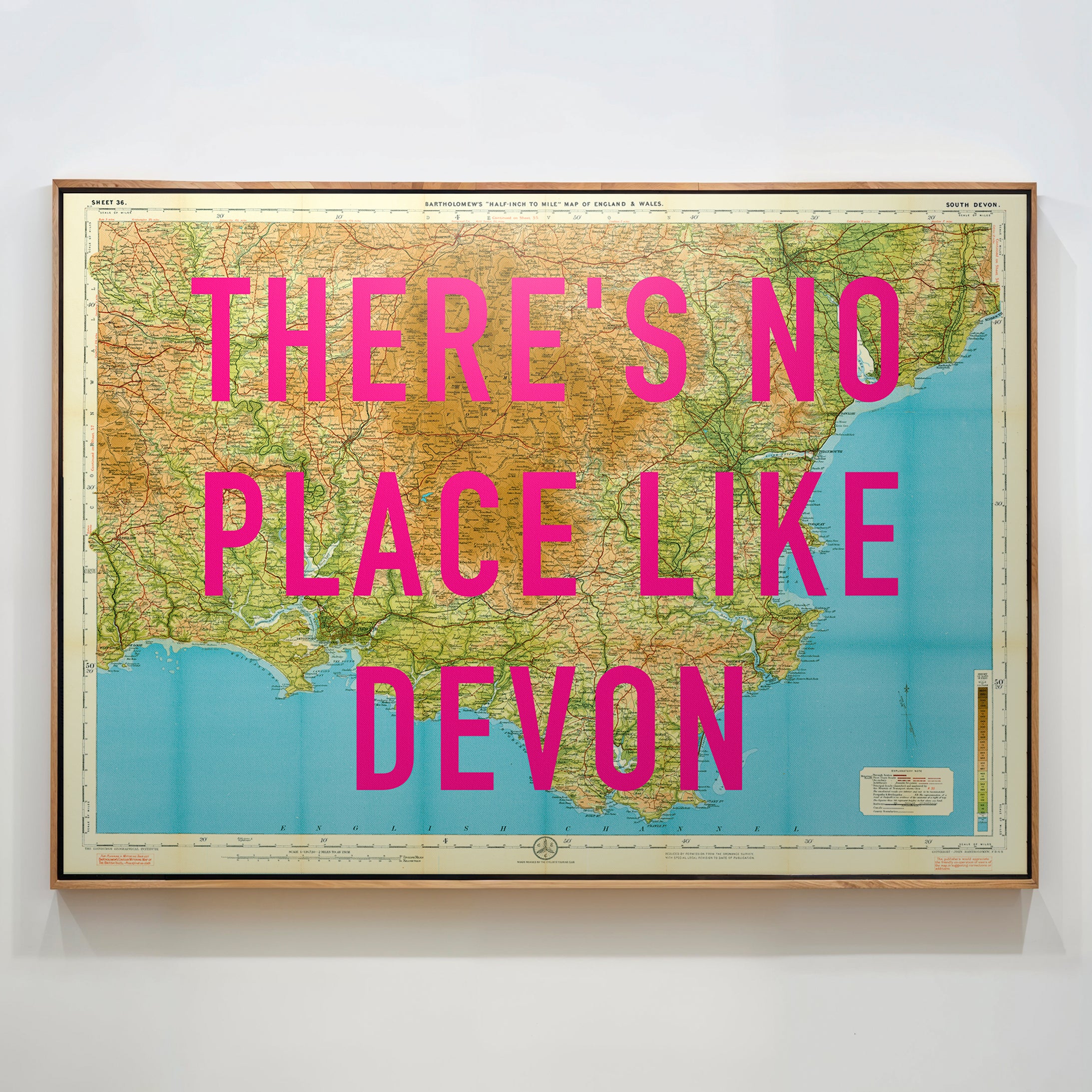 South Devon Pop Art Map Print (landscape)