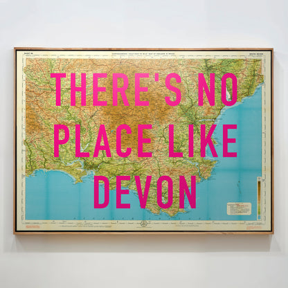 South Devon Pop Art Map Print (landscape)