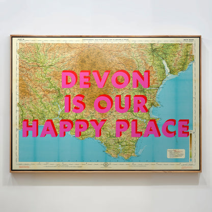 South Devon Pop Art Map Print (landscape)