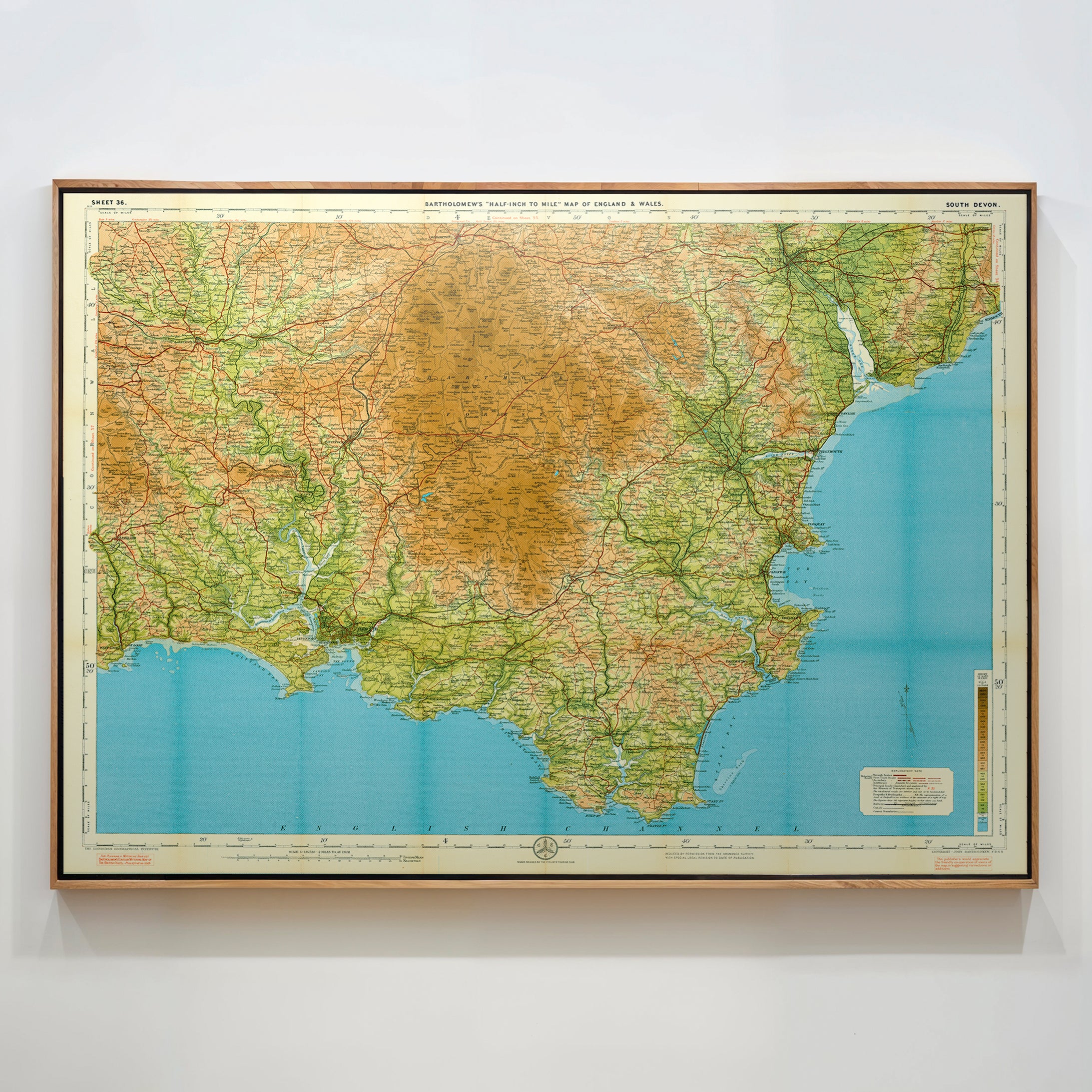 South Devon Pop Art Map Print (landscape)