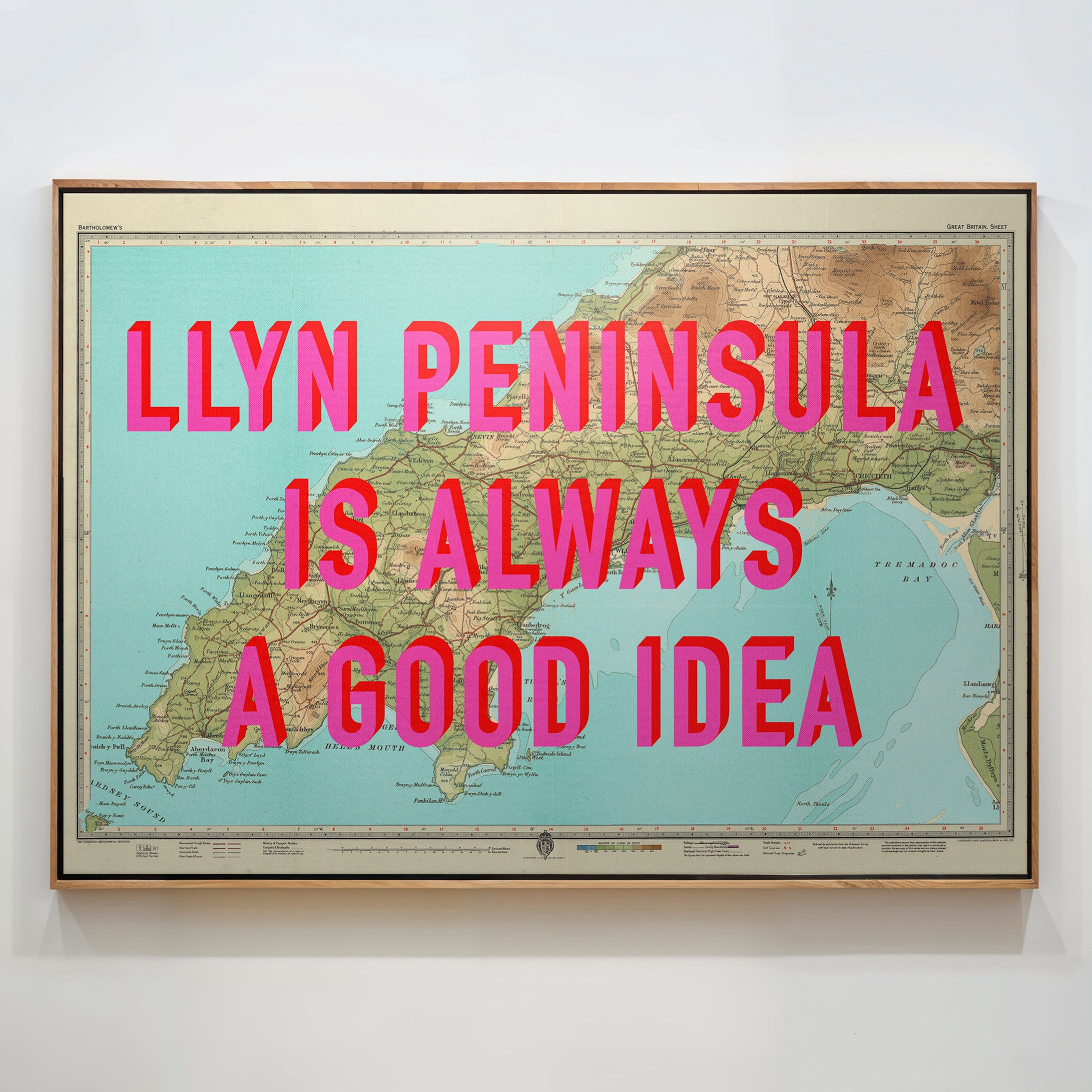 Llyn Peninsula Pop Art Map Print (landscape)