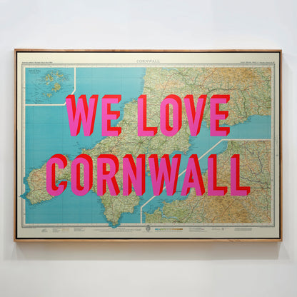 Cornwall Pop Art Map Print (landscape)