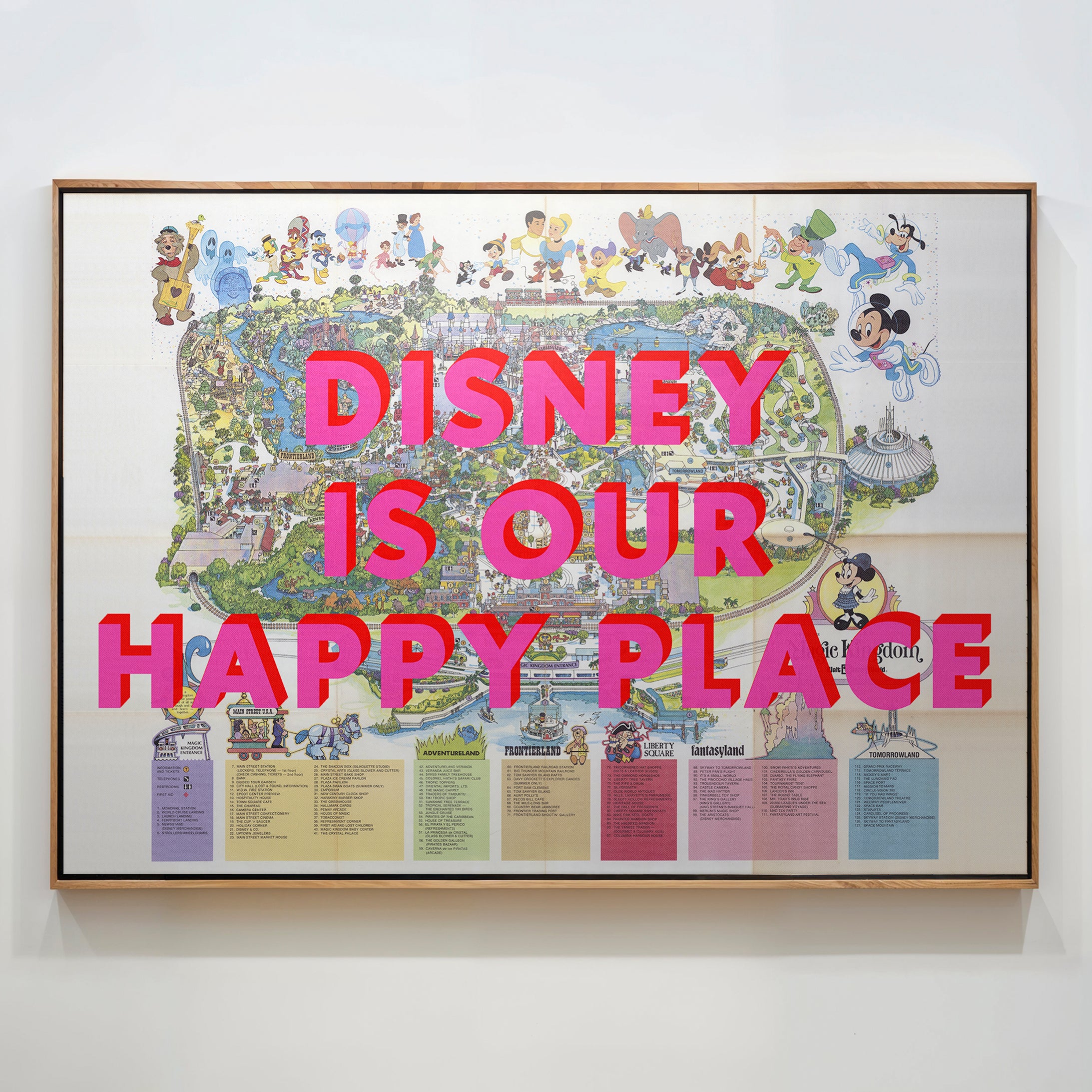 Disney World Florida Theme Park Pop Art Map Print (landscape)