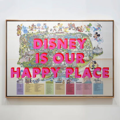 Disney World Florida Theme Park Pop Art Map Print (landscape)