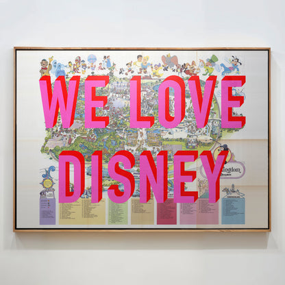 Disney World Florida Theme Park Pop Art Map Print (landscape)