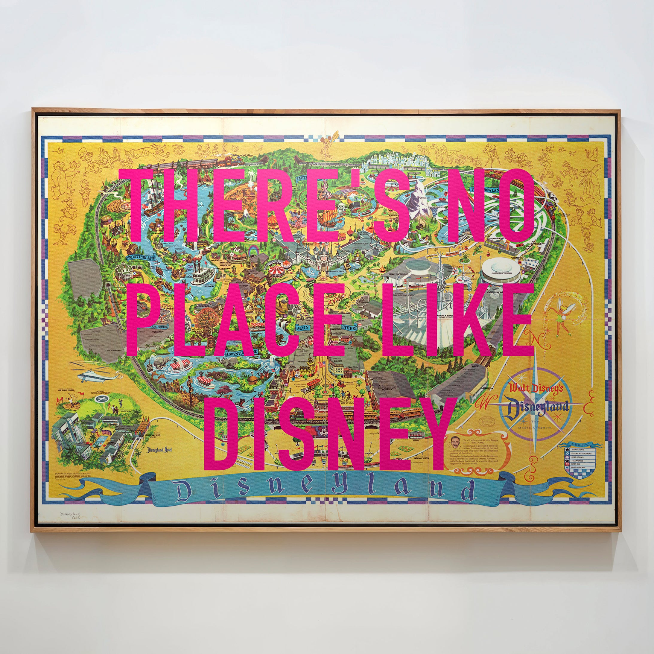 Disneyland California Theme Park Pop Art Map Print (landscape)