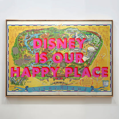 Disneyland California Theme Park Pop Art Map Print (landscape)