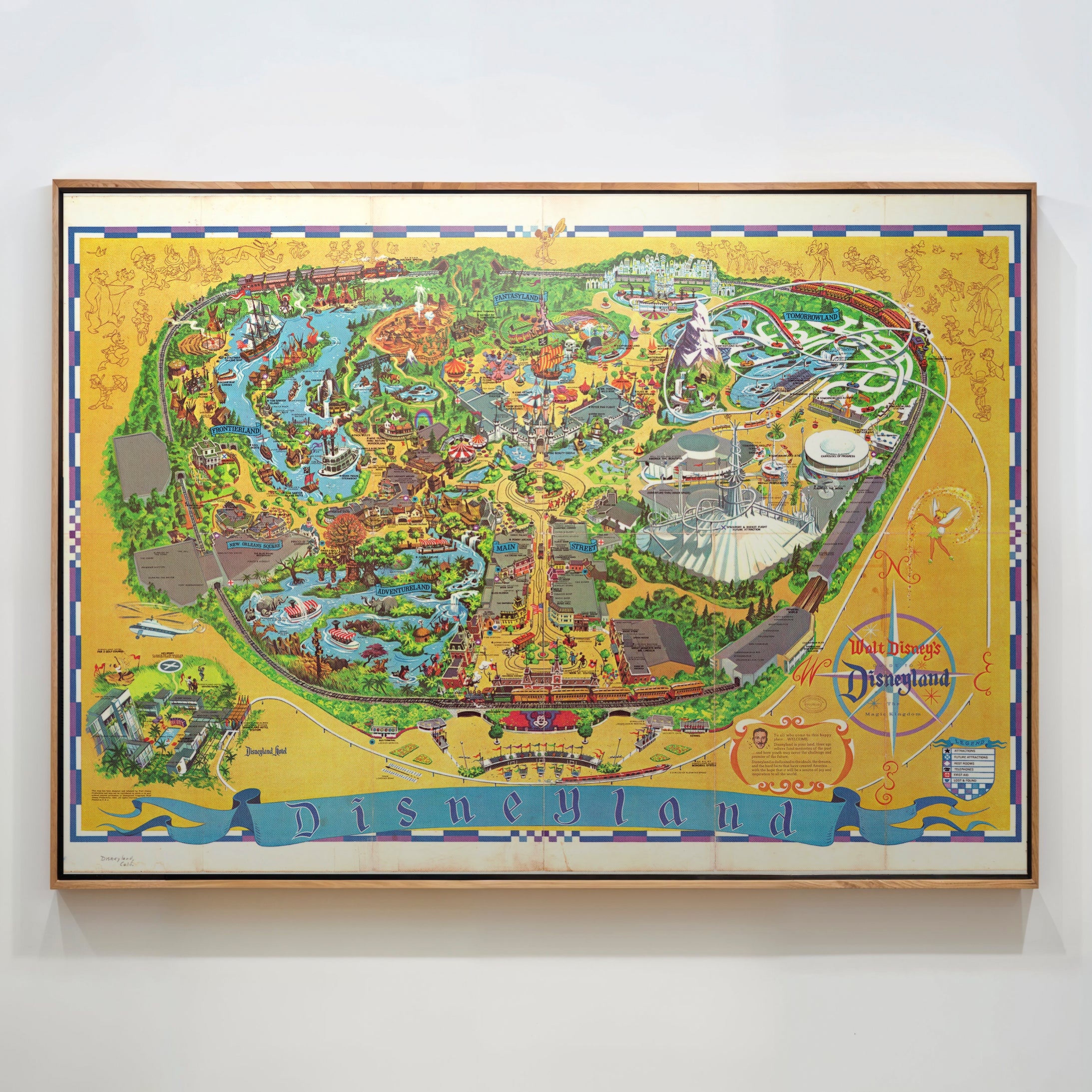 Disneyland California Theme Park Pop Art Map Print (landscape)