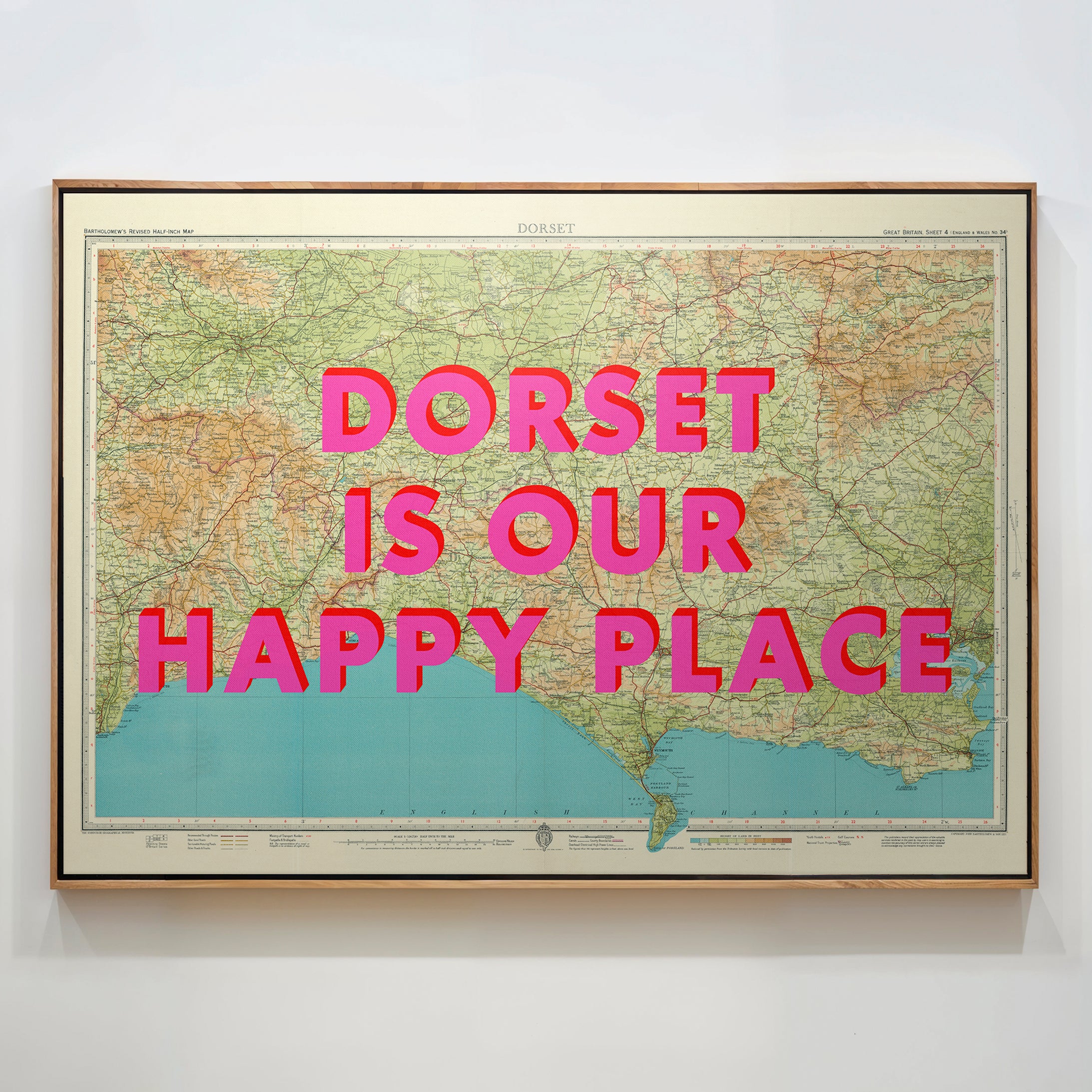 Dorset Pop Art Map Print (landscape)