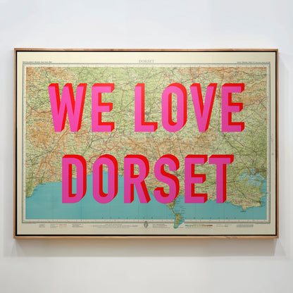 Dorset Pop Art Map Print (landscape)