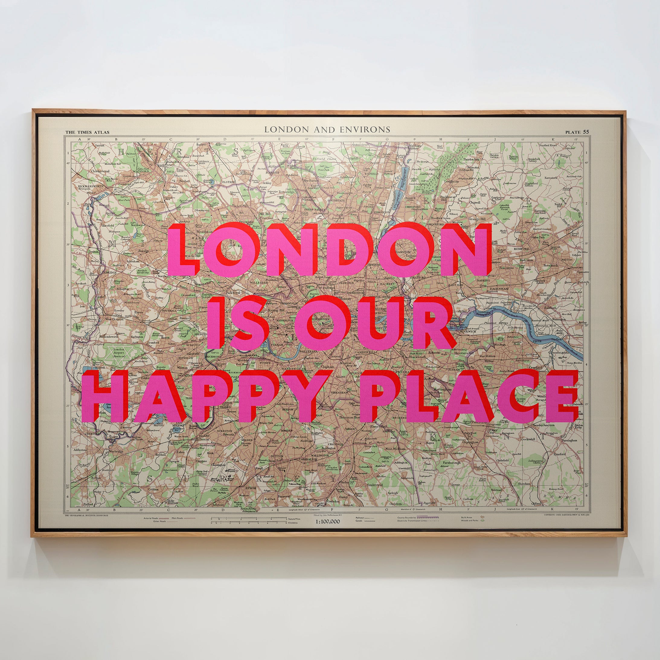 London Pop Art Map Print (landscape)