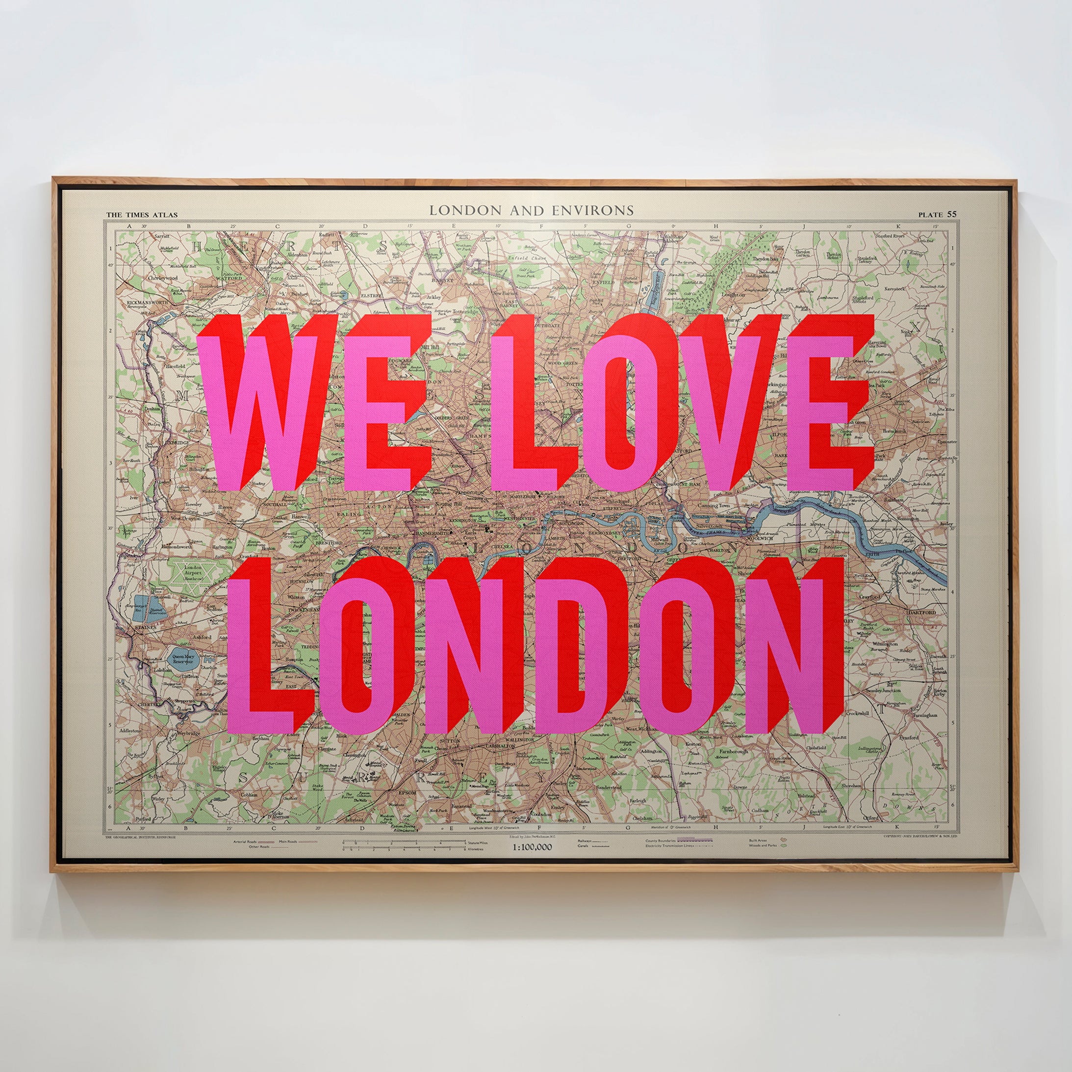 London Pop Art Map Print (landscape)