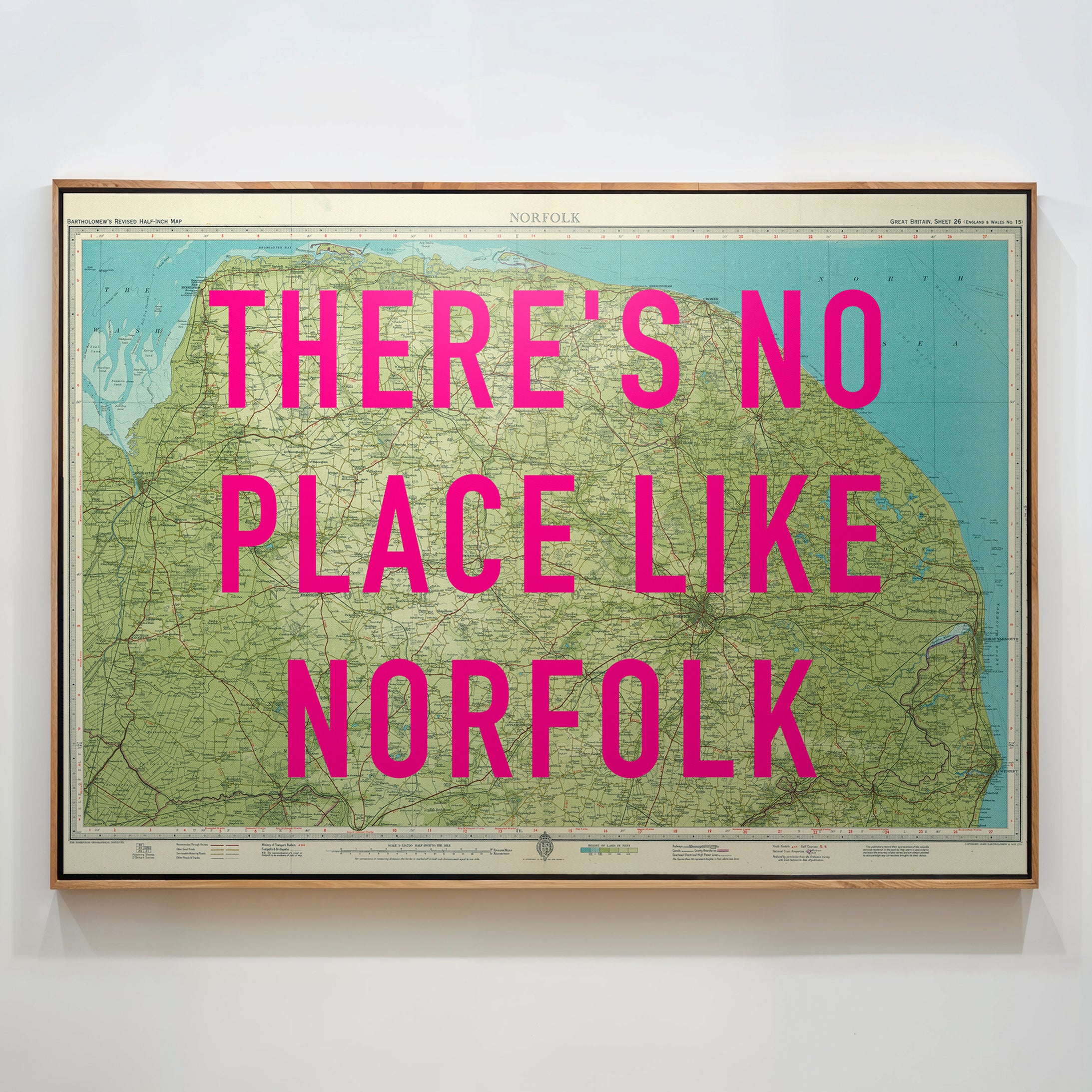 Norfolk Pop Art Map Print (landscape)