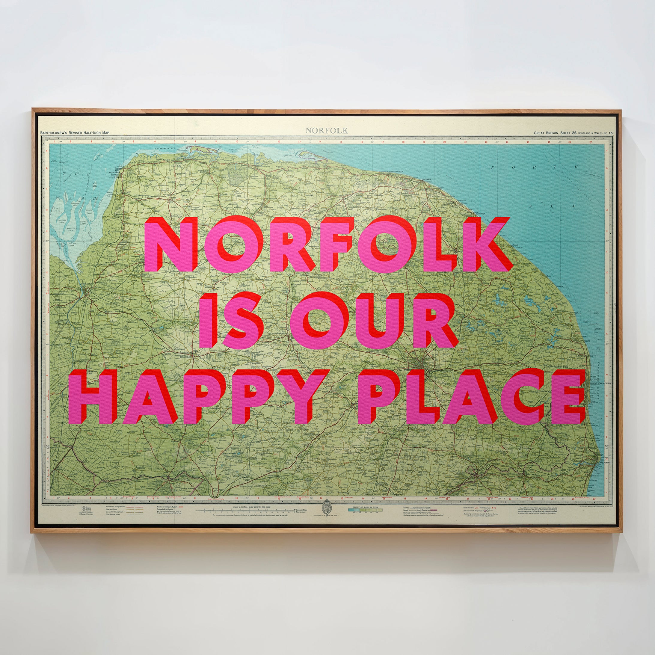 Norfolk Pop Art Map Print (landscape)