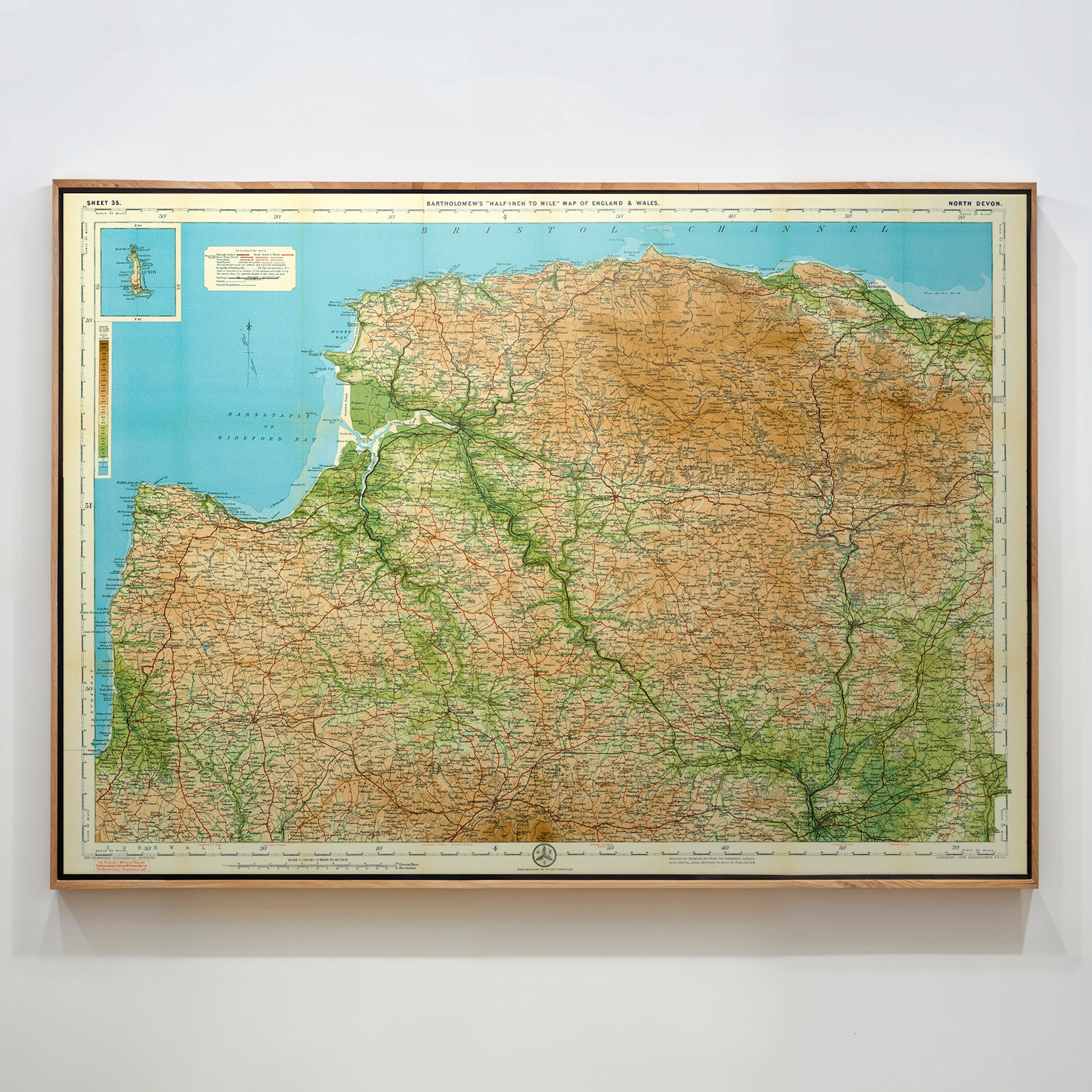 North Devon Pop Art Map Print (landscape)