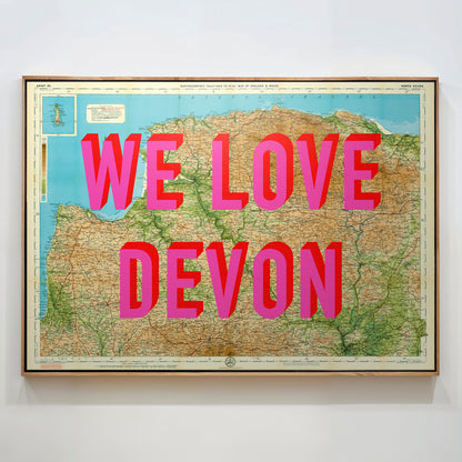 North Devon Pop Art Map Print (landscape)