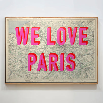 Paris Pop Art Map Print (landscape)
