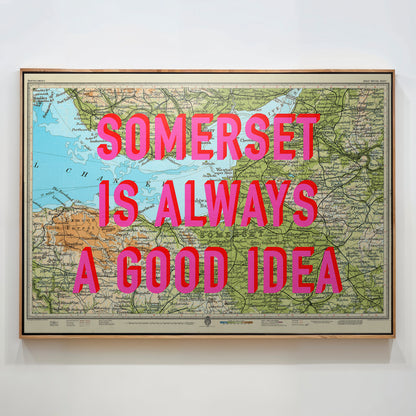 Somerset Pop Art Map Print (landscape)