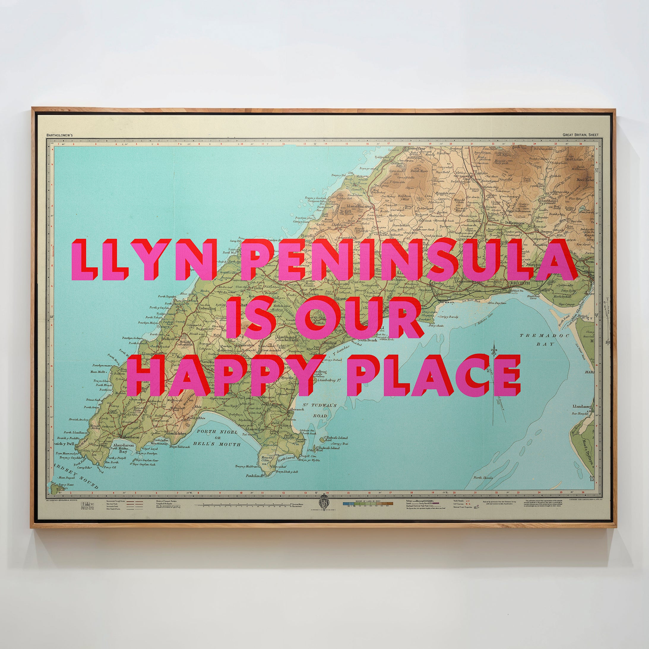 Llyn Peninsula Pop Art Map Print (landscape)