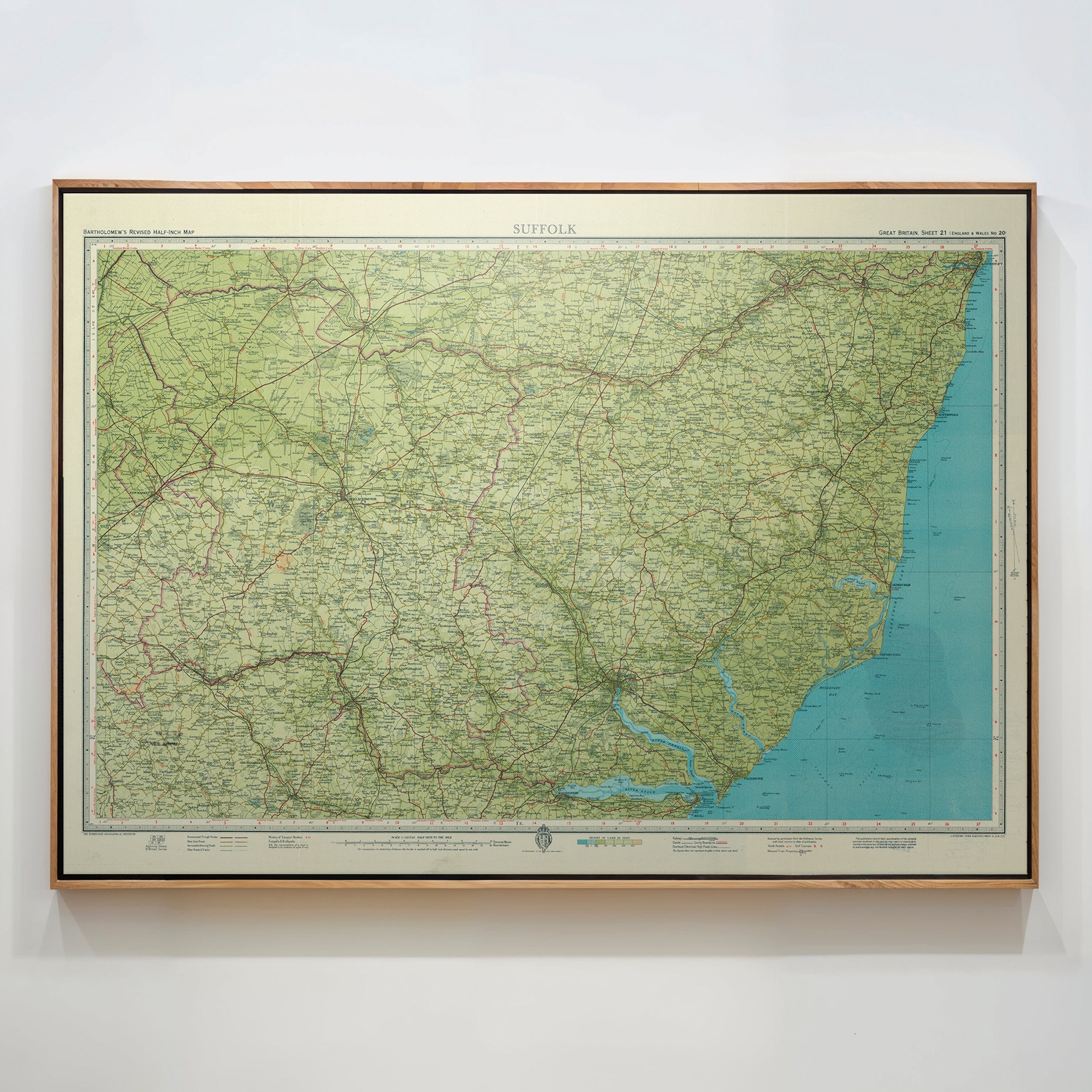 Suffolk Pop Art Map Print (landscape)
