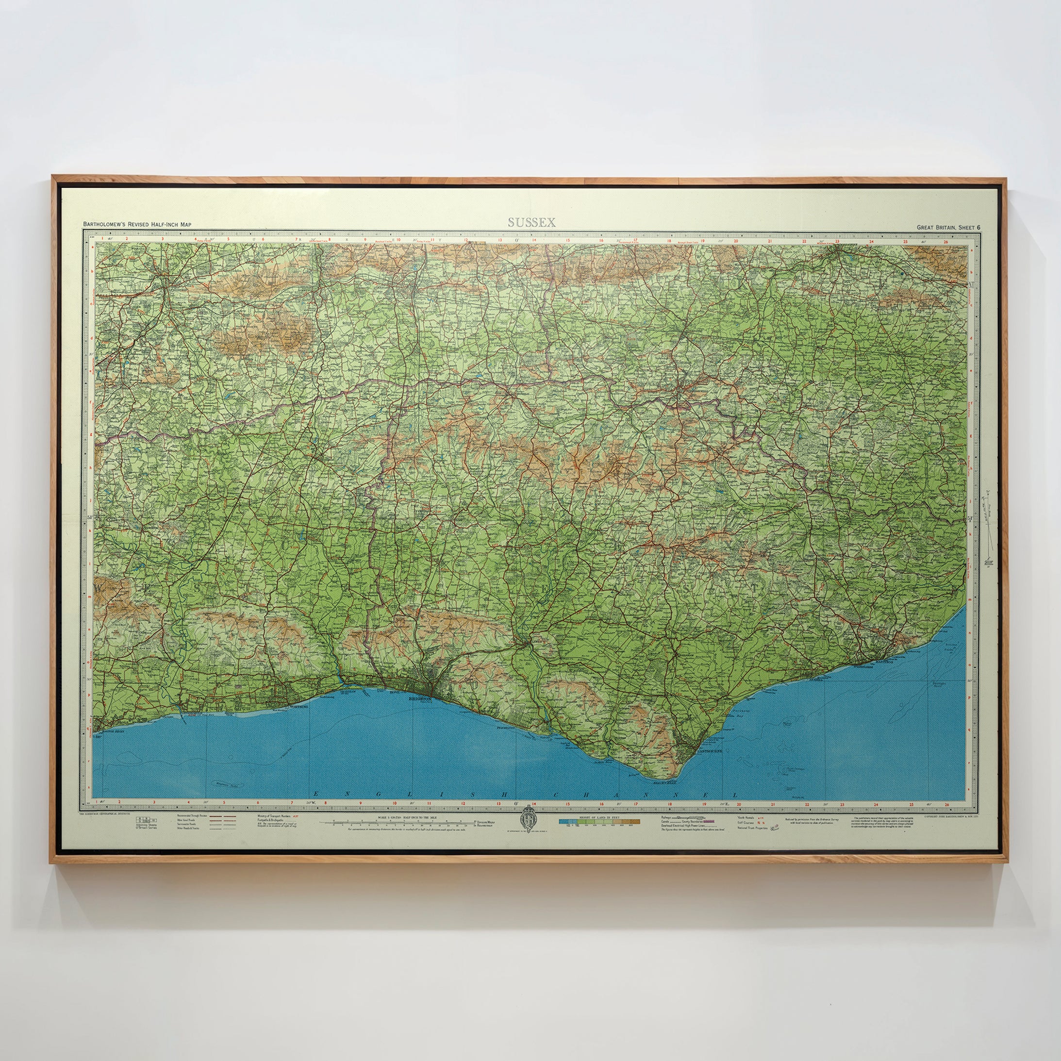 Sussex Pop Art Map Print (landscape)