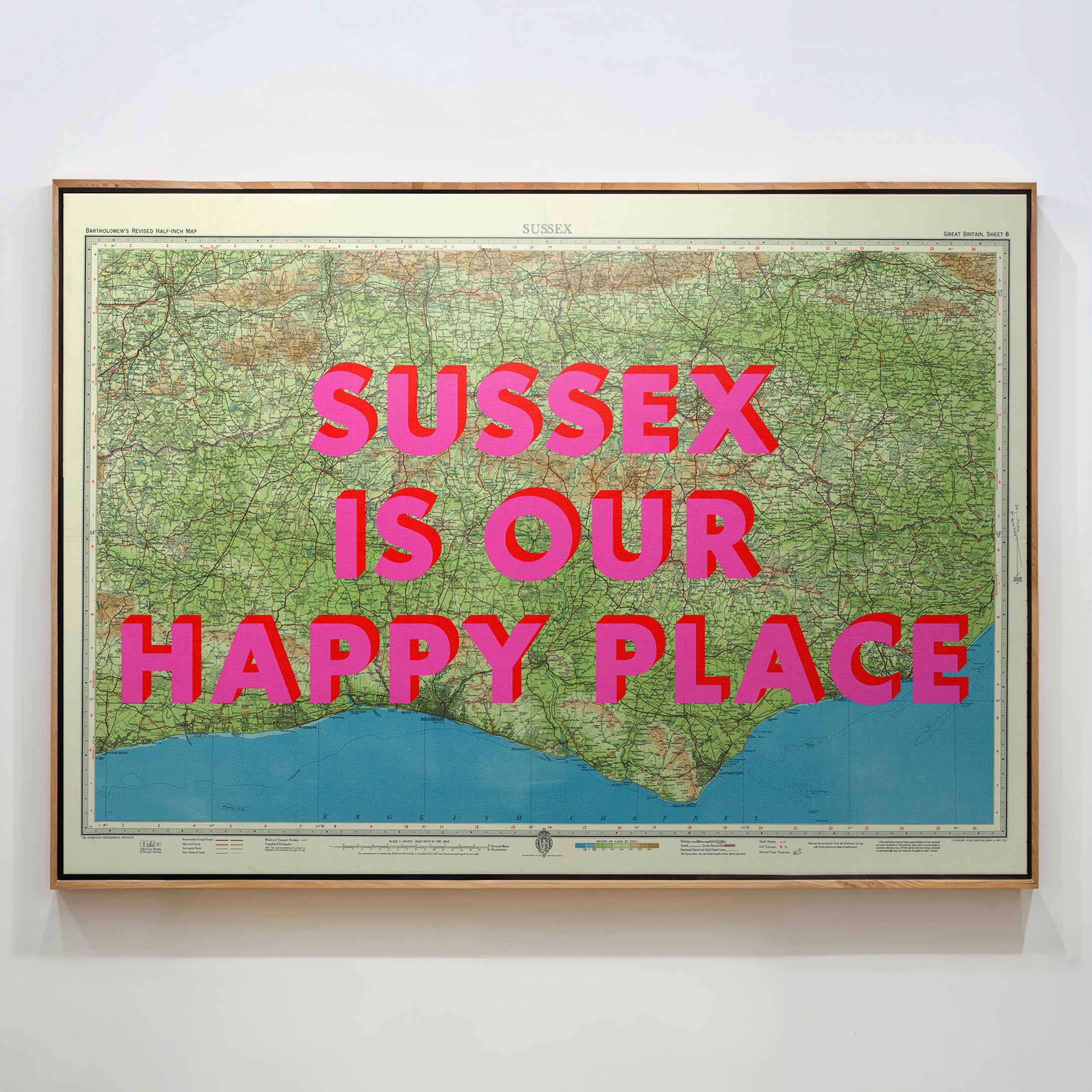 Sussex Pop Art Map Print (landscape)