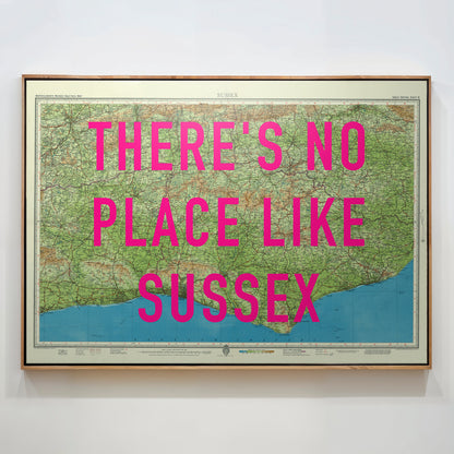 Sussex Pop Art Map Print (landscape)