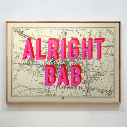 Tamworth Pop Art Map Print (landscape)