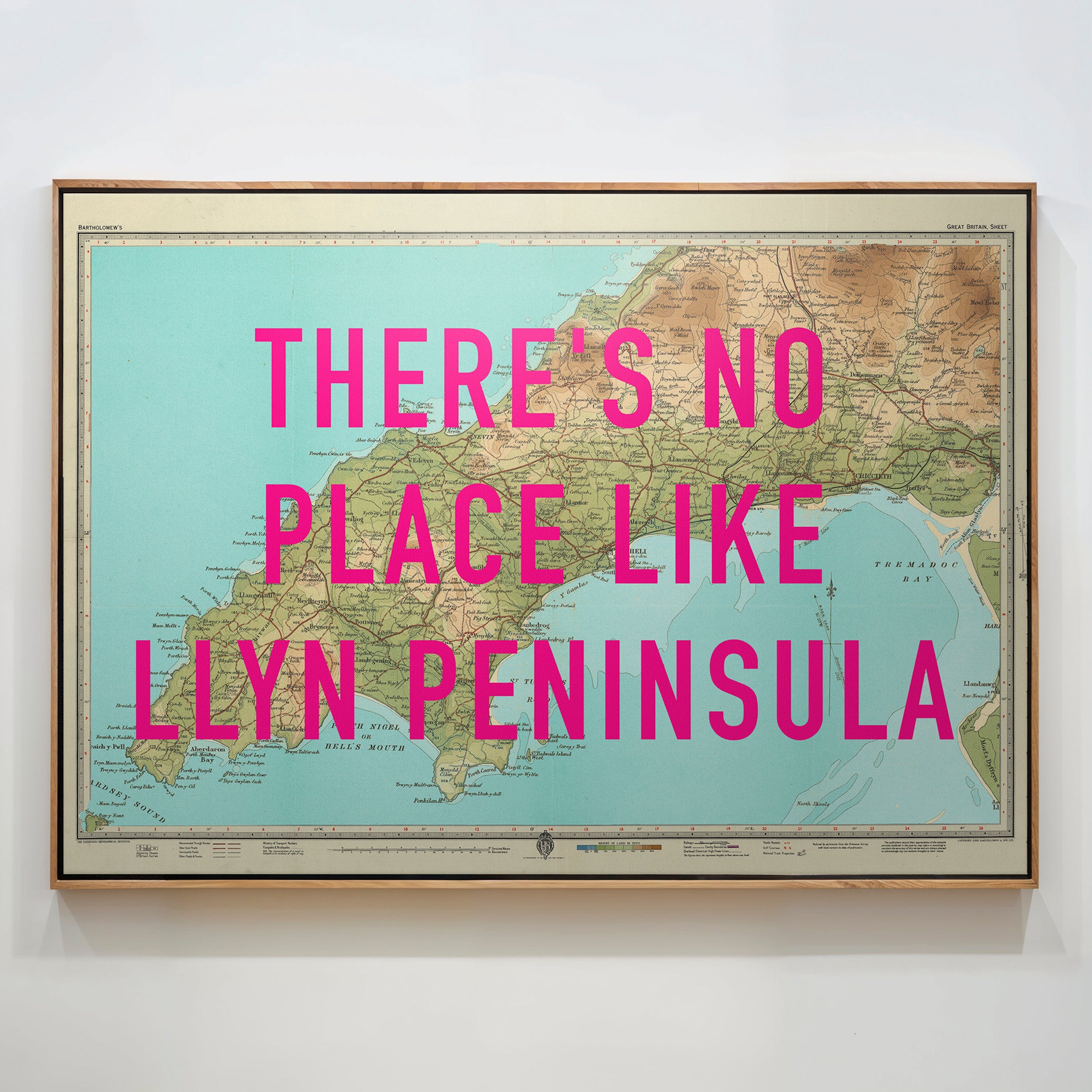 Llyn Peninsula Pop Art Map Print (landscape)
