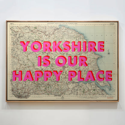 Yorkshire Pop Art Map Print (landscape)
