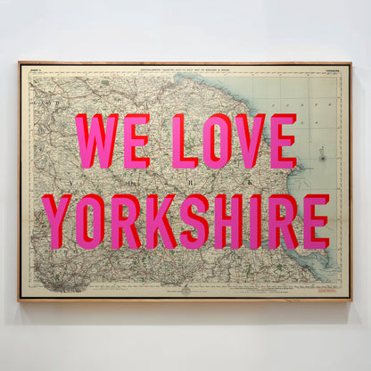 Yorkshire Pop Art Map Print (landscape)