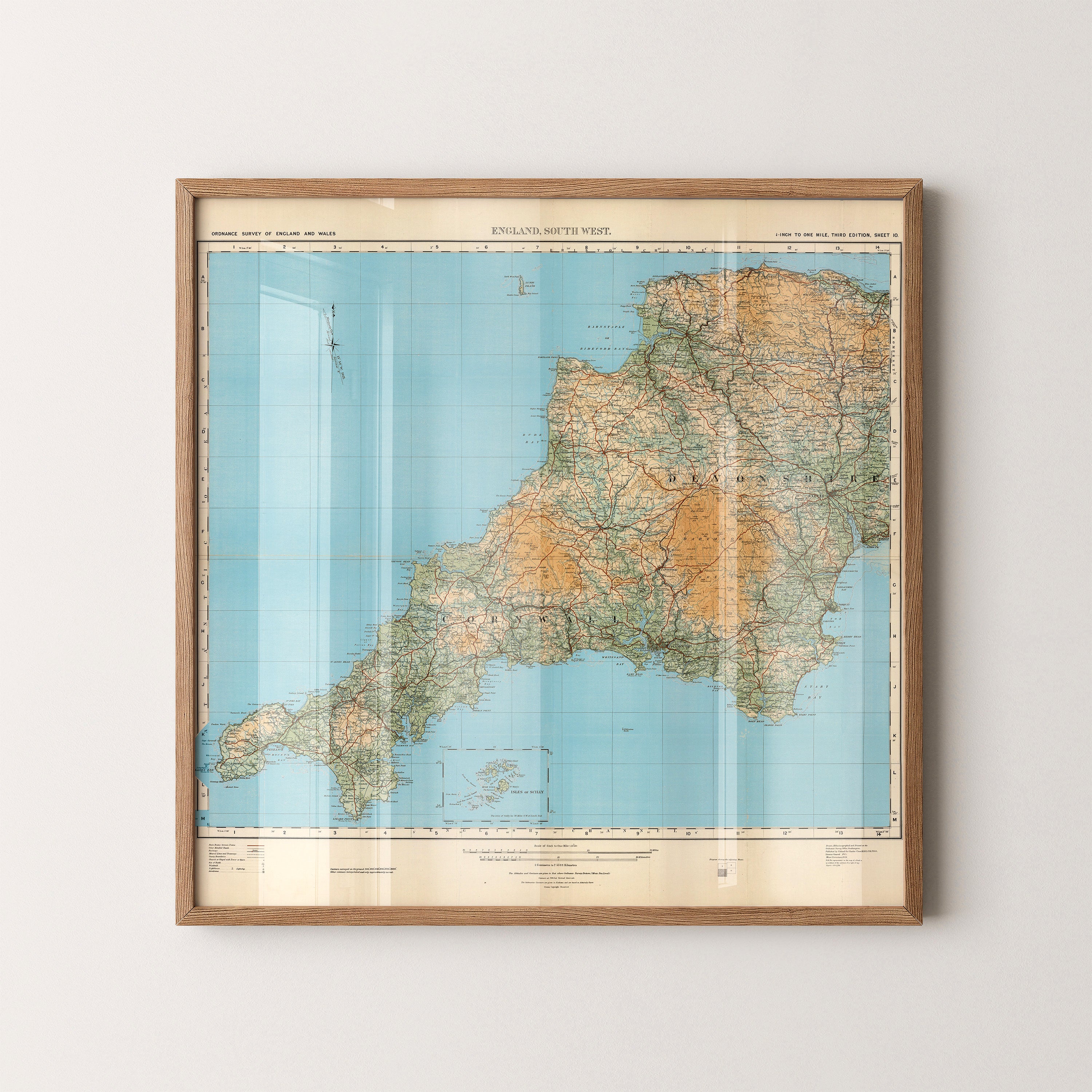 Cornwall Pop Art Map Print (square)