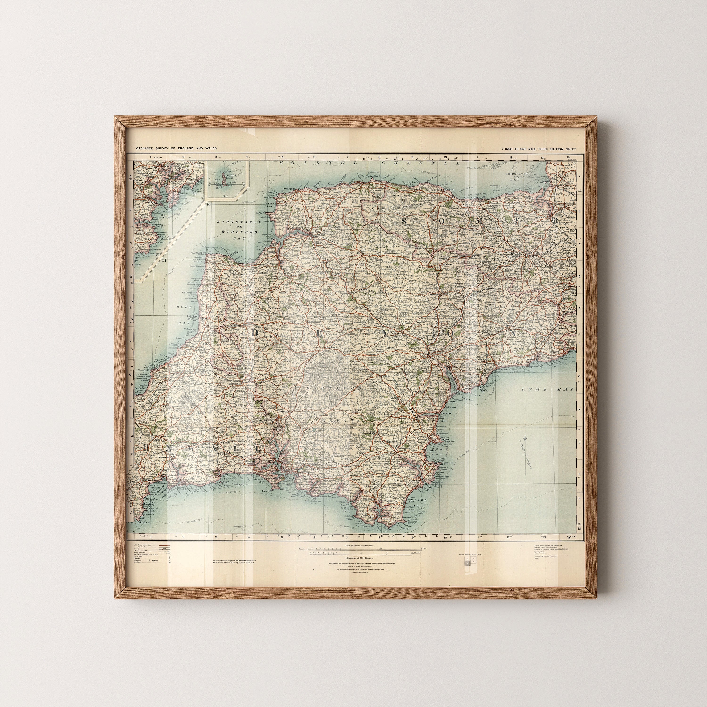Devon Pop Art Map Print (square)
