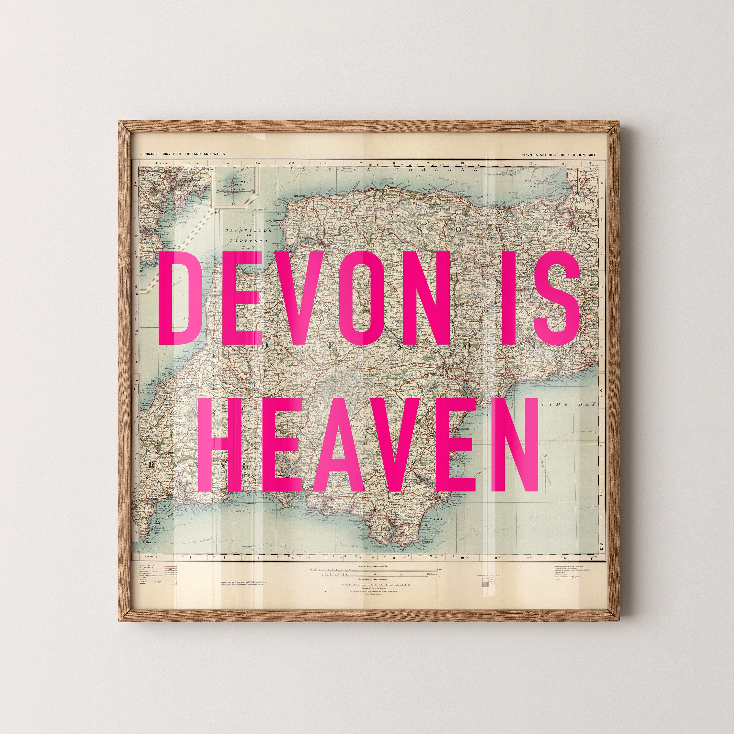 Devon Pop Art Map Print (square)