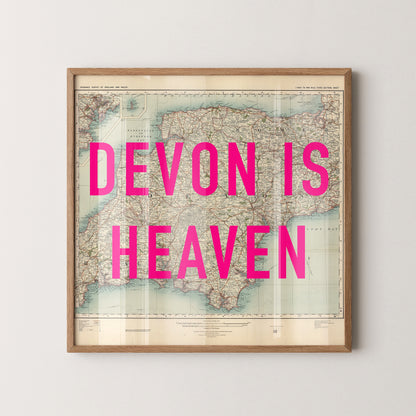 Devon Pop Art Map Print (square)