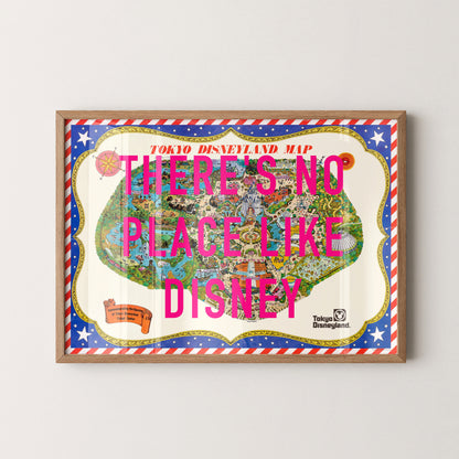 Disneyland Tokyo Theme Park Pop Art Map Print (landscape)