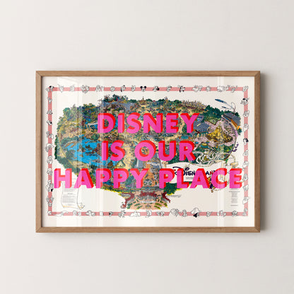 Disneyland Paris Theme Park Pop Art Map Print (landscape)