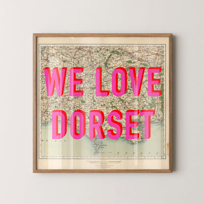 Dorset Pop Art Map Print (square)