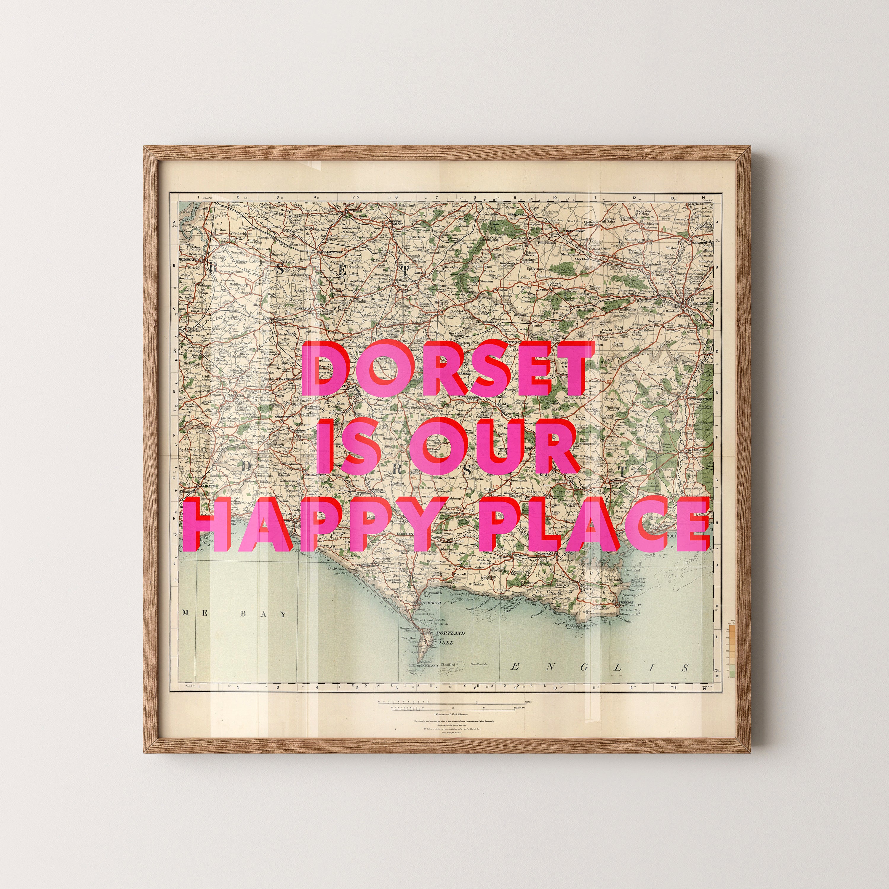 Dorset Pop Art Map Print (square)