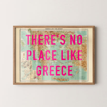 Greece Pop Art Map Print (landscape)