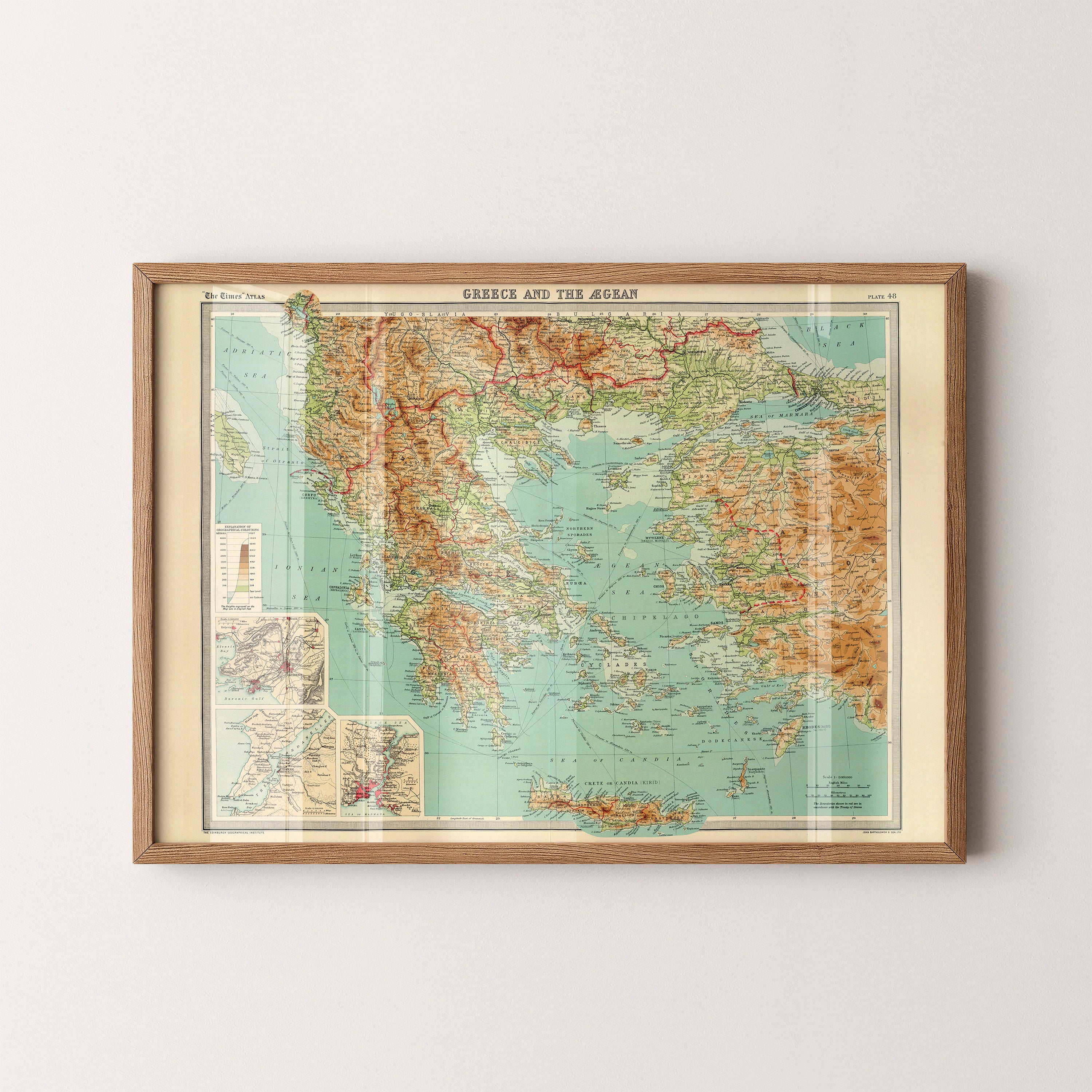 Greece Pop Art Map Print (landscape)