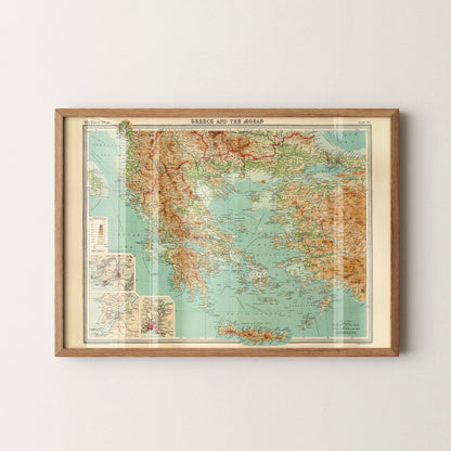 Greece Pop Art Map Print (landscape)