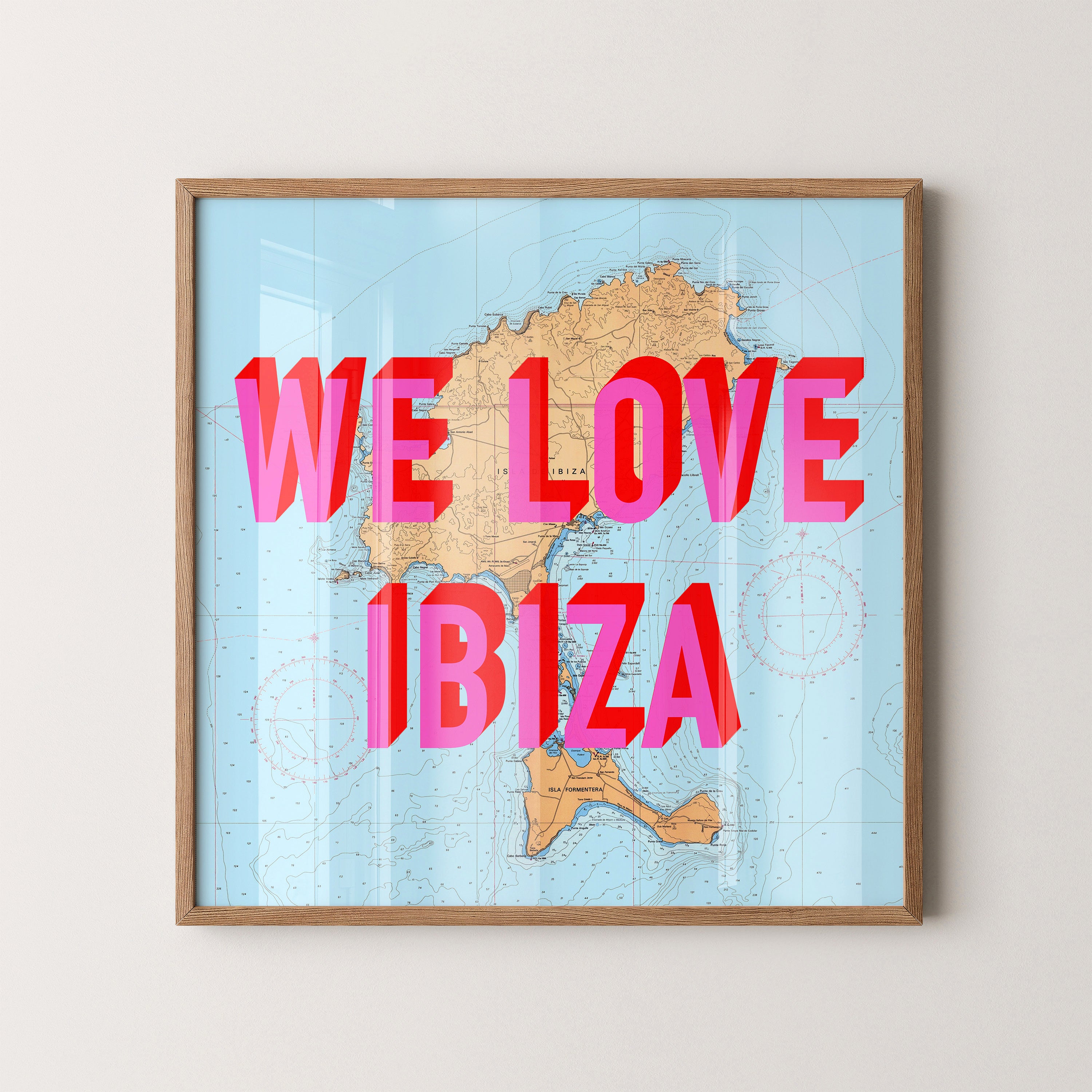 Ibiza Pop Art Map Print (square)
