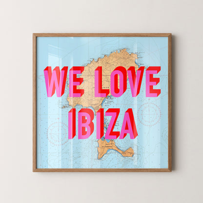 Ibiza Pop Art Map Print (square)