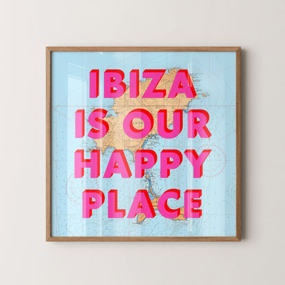 Ibiza Pop Art Map Print (square)