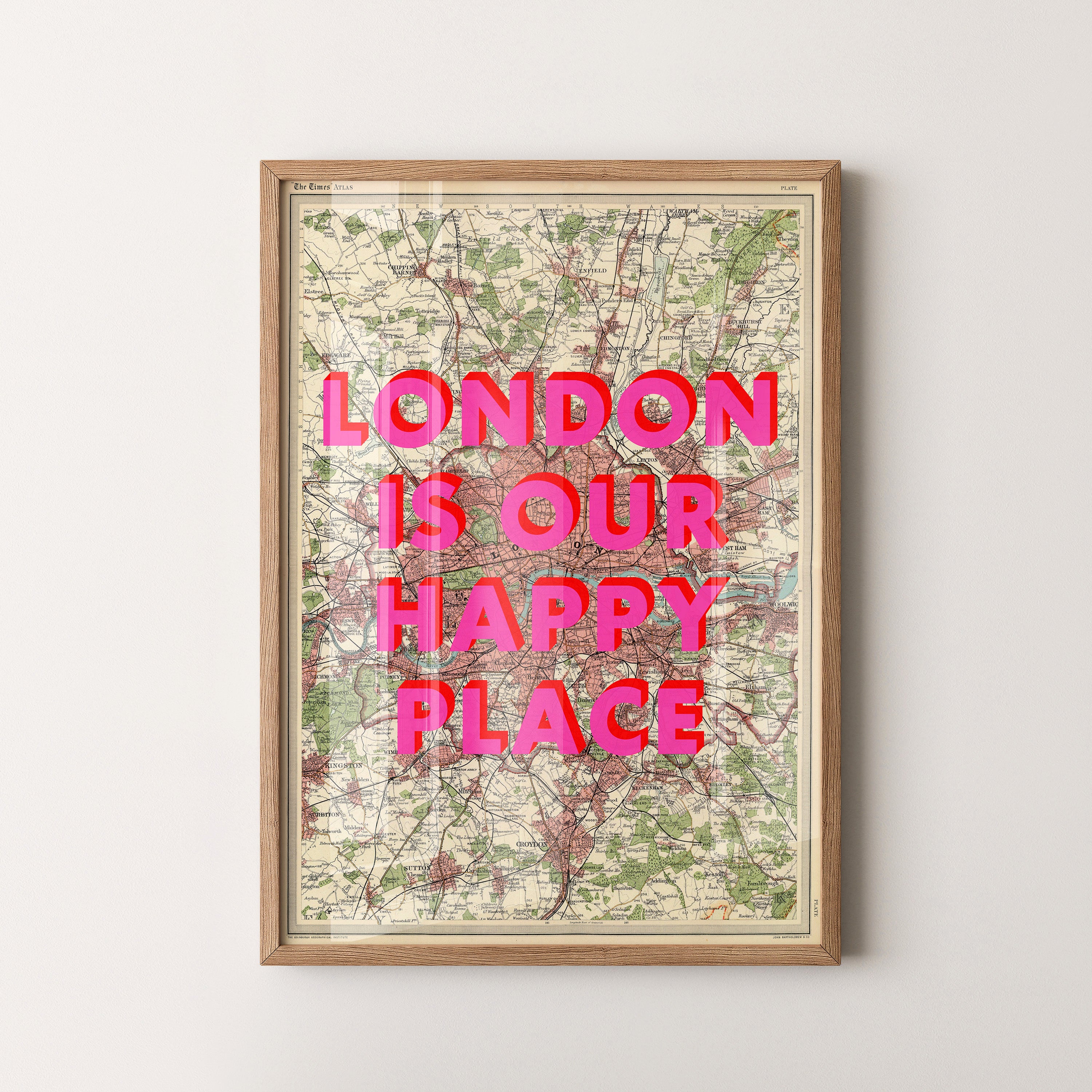 London Pop Art Map Print (portrait)