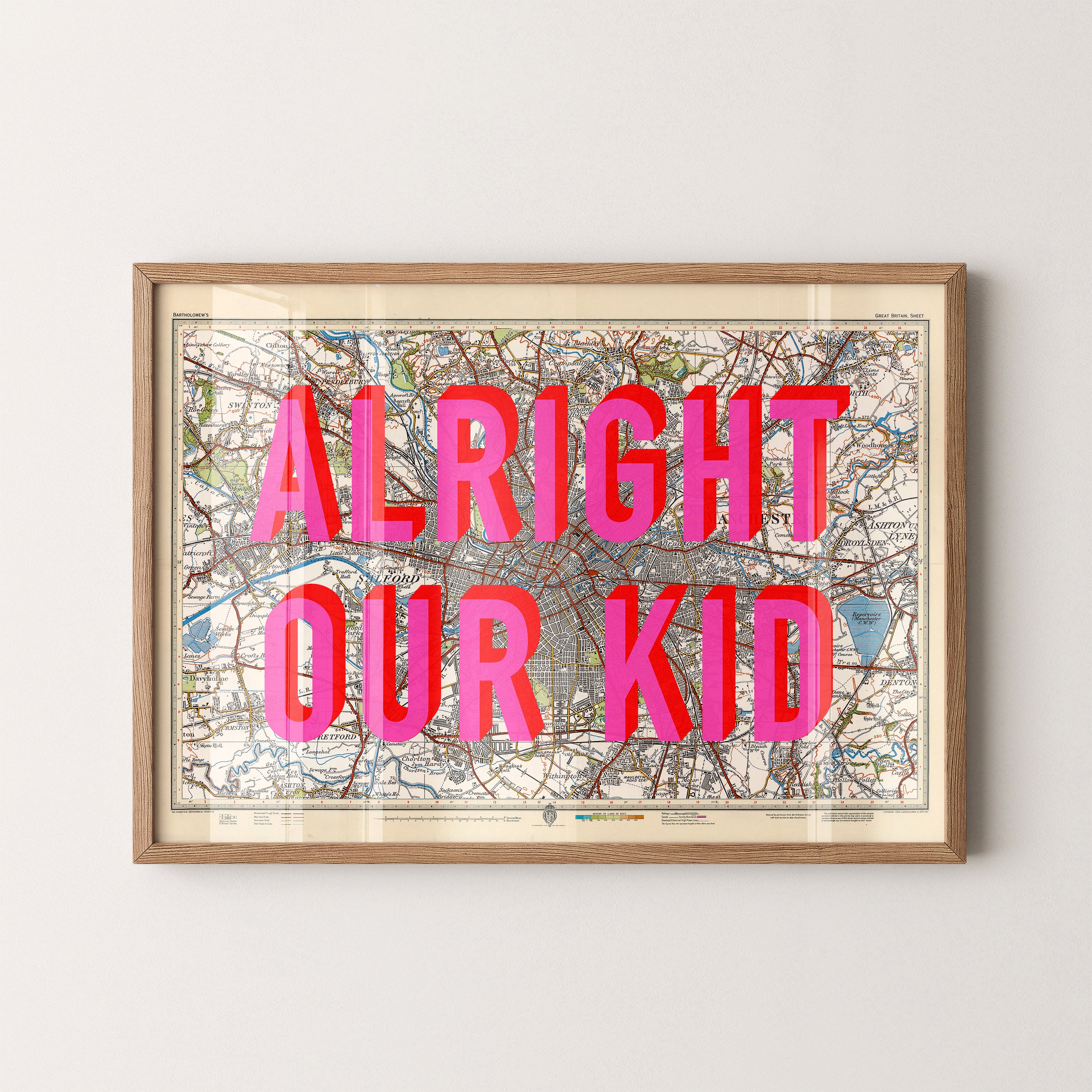 Manchester Pop Art Map Print (landscape)