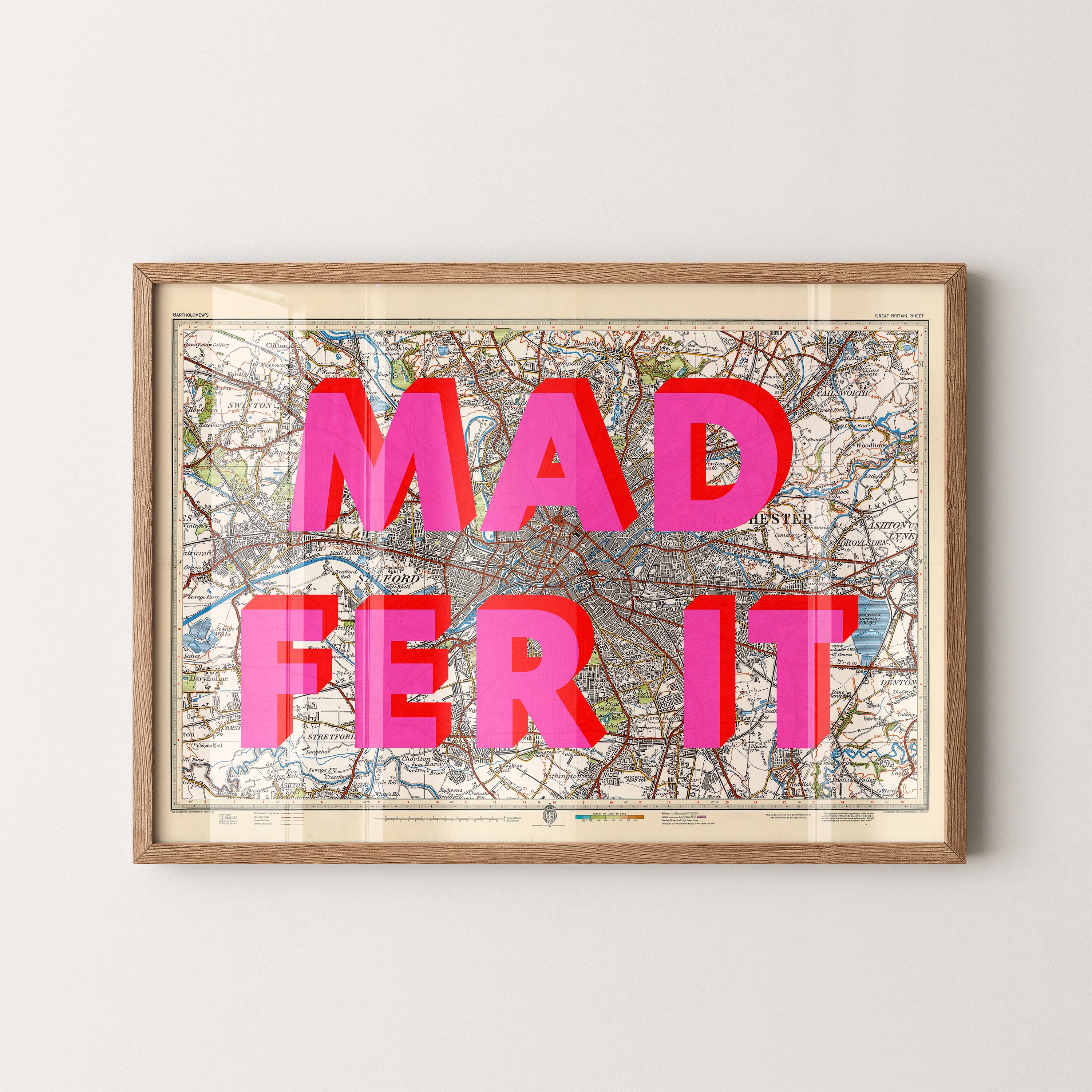 Manchester Pop Art Map Print (landscape)